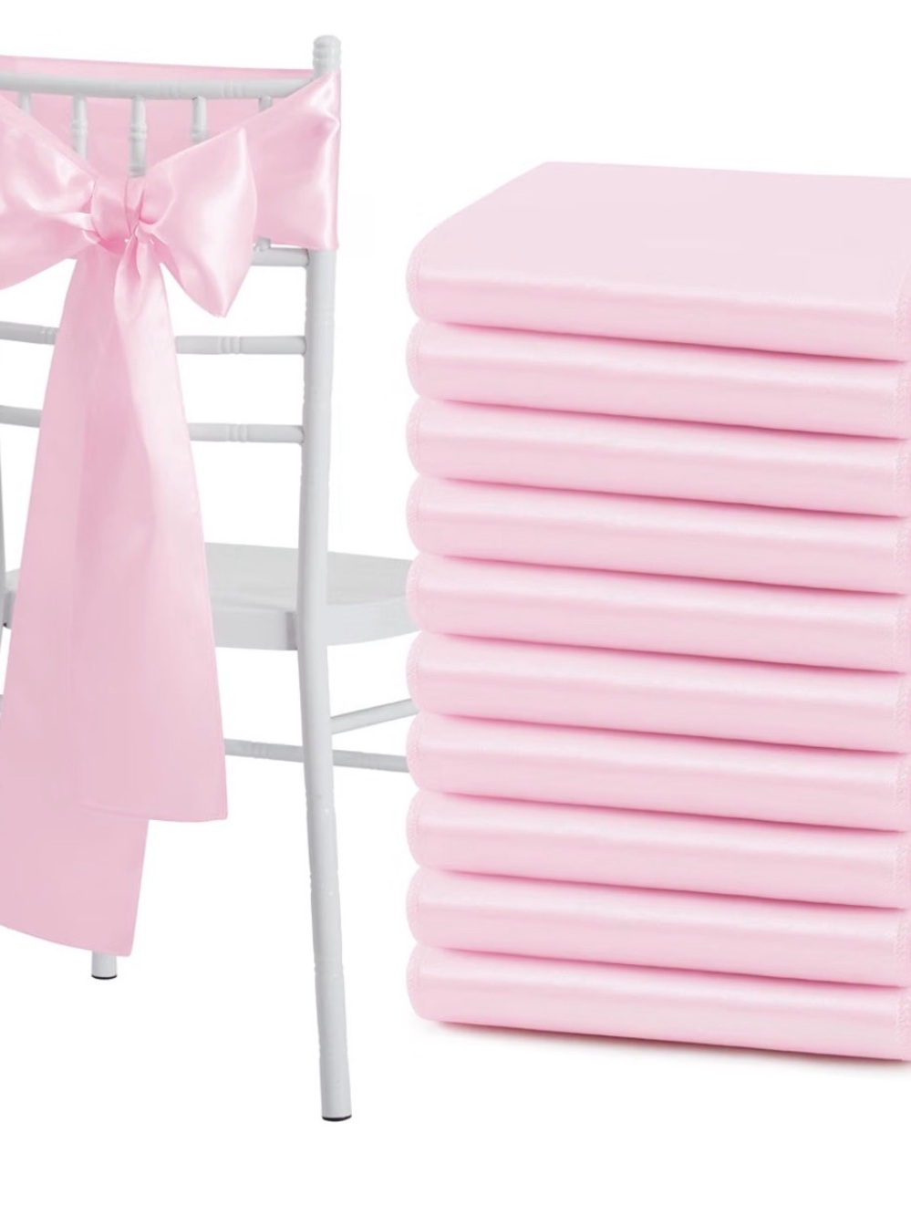 Pink Satin Chair Sashes 47 each